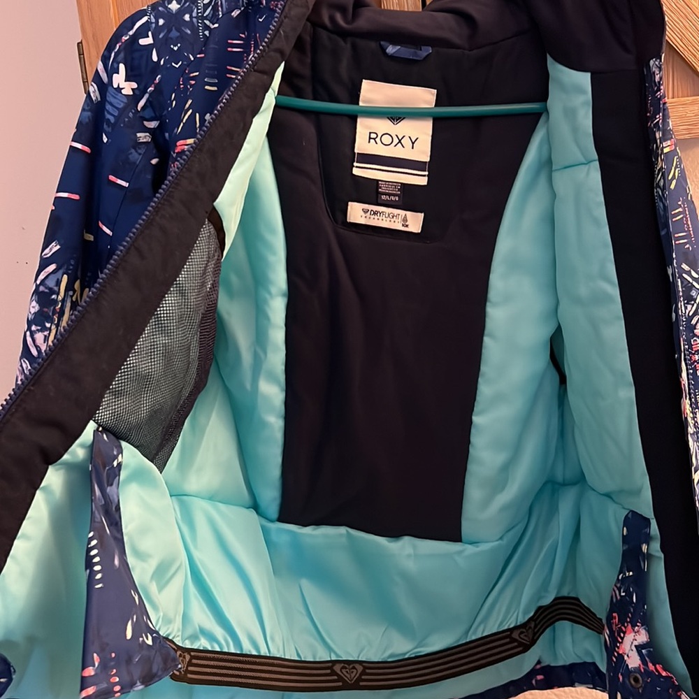 (12) Roxy American Pie Snow Jacket Snowboarding Ski Navy Blue Pink New Condition - Picture 7 of 11